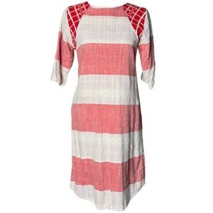 Ace & Jig Knee Length Striped Cotton Shift Dress sz XS